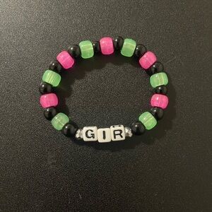 Gir Kandi Bracelet Handmade Rave Accessory Green Pink Black
